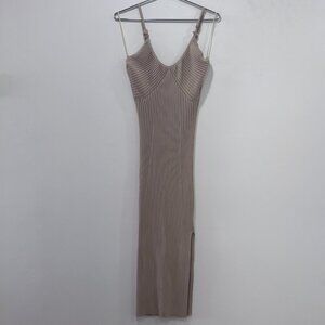House of Harlow 1960 Ribbed Tan Dress